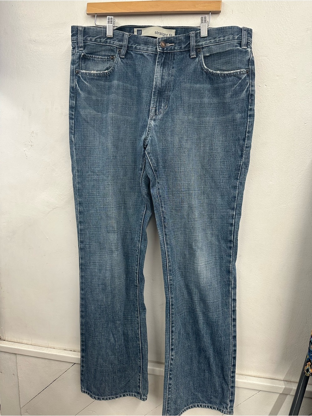 Gap Y2K Straight Fit Men's Jeans in Faded Blue size 36x34